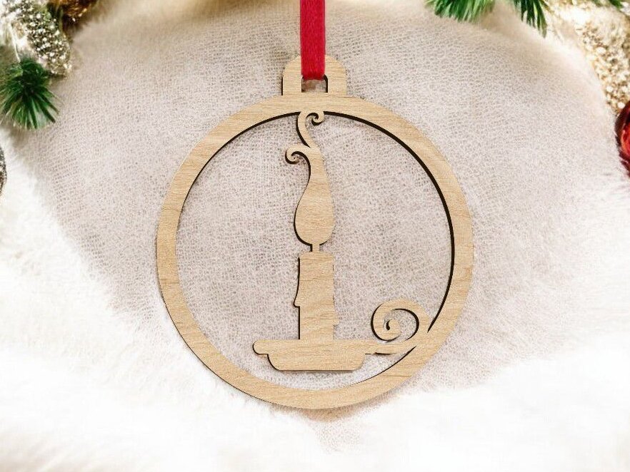 Σετ των 3 Intra απο ξύλο plywood 3mm-4mm πάχος – Χριστουγεννιάτικο στολίδι με κερί 50x60 cm INTRAVECTRY-MY552535