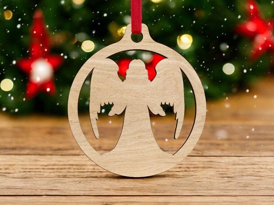 Σετ των 3 Intra απο ξύλο plywood 3mm-4mm πάχος – Μπάλα στολισμού Χριστουγεννιάτικου Δέντρου Αγγέλου 40x40 cm INTRAVECTRY-MY548862