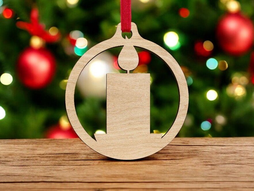 Σετ των 3 Intra απο ξύλο plywood 3mm-4mm πάχος – Μπάλα κεριών διακόσμηση Χριστουγεννιάτικου Δέντρου 25x25 cm INTRAVECTRY-MY559518