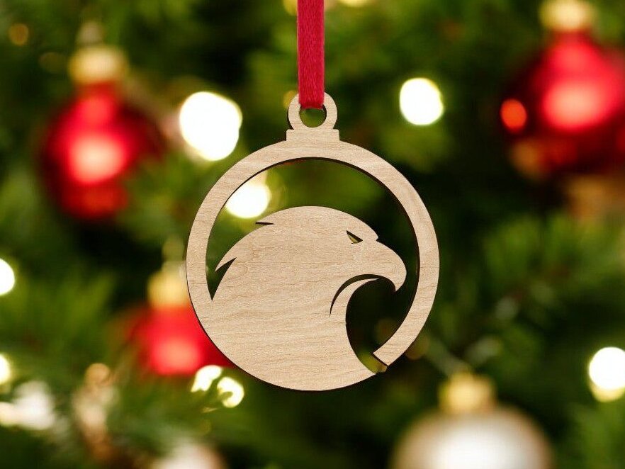 Σετ των 3 Intra απο ξύλο plywood 3mm-4mm πάχος – Στολίδι με μπιχλιμπίδι αετού 25x25 cm INTRAVECTRY-MY552582