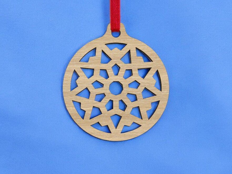 Σετ των 3 Intra απο ξύλο plywood 3mm-4mm πάχος – Διακοσμητικό χριστουγεννιάτικο δέντρο μπιχλιμπίδι 25x25 cm INTRAVECTRY-MY559560