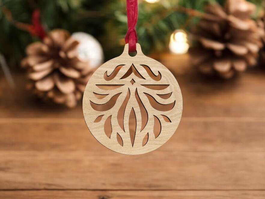 Σετ των 3 Intra απο ξύλο plywood 3mm-4mm πάχος – Χριστουγεννιάτικο μπιχλιμπίδι με λουλούδια 40x40 cm INTRAVECTRY-MY548108