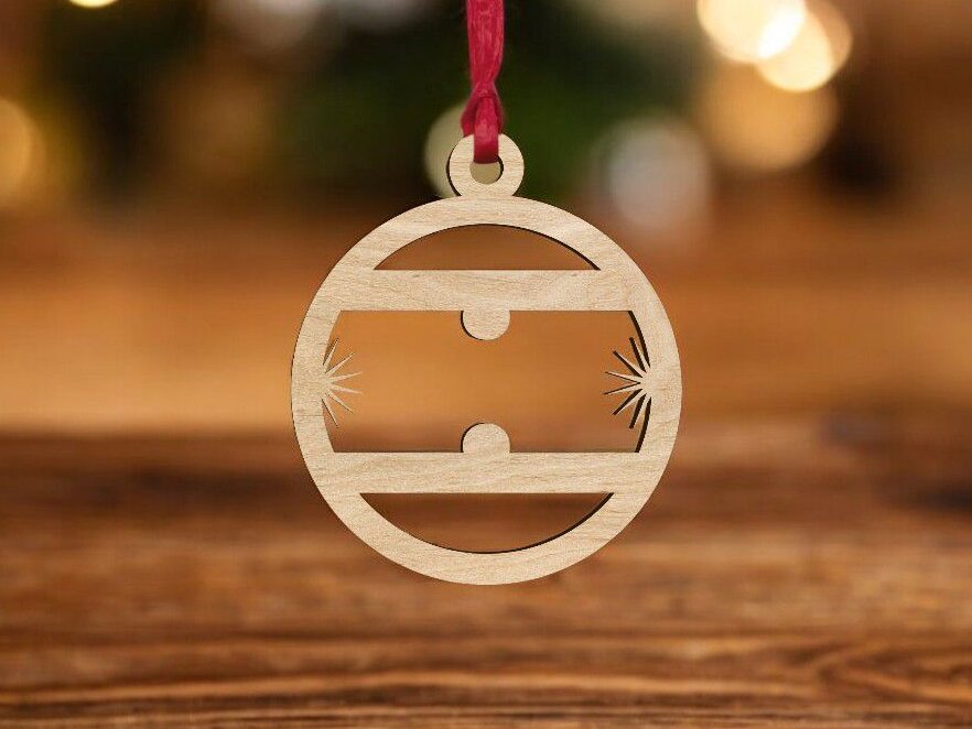 Σετ των 3 Intra απο ξύλο plywood 3mm-4mm πάχος – Χριστουγεννιάτικο στολίδι με μπάλα 25x25 cm INTRAVECTRY-MY550761