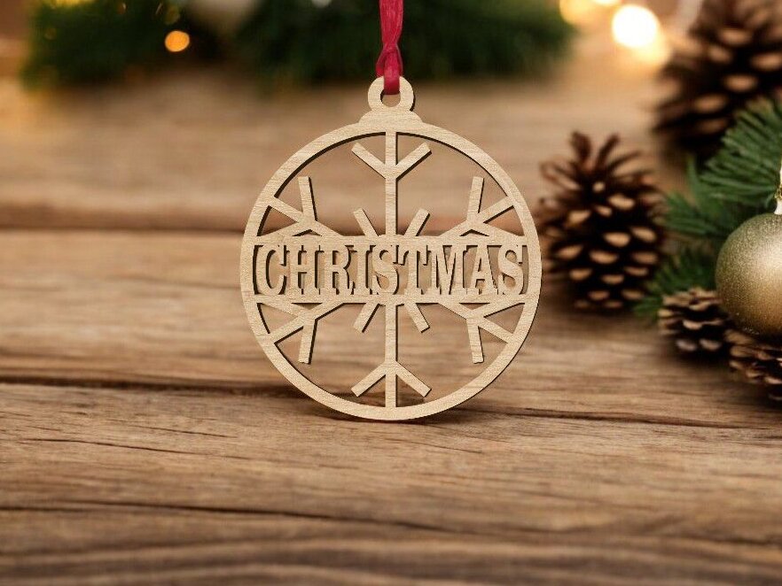 Σετ των 3 Intra απο ξύλο plywood 3mm-4mm πάχος – Εξατομικευμένη μπάλα νιφάδας χιονιού 45x50 cm INTRAVECTRY-MY548193