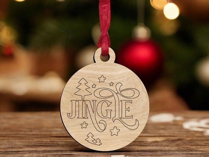Σετ των 3 Intra απο ξύλο plywood 3mm-4mm πάχος – Χριστουγεννιάτικο στολίδι Jingle 35x40 cm INTRAVECTRY-MY549002
