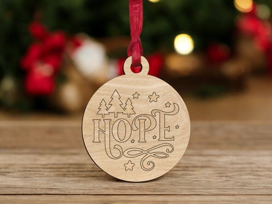 Σετ των 3 Intra απο ξύλο plywood 3mm-4mm πάχος – Χριστουγεννιάτικο στολίδι Hope 20x25 cm INTRAVECTRY-MY545410