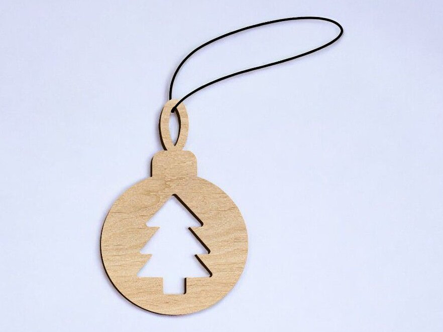 Σετ των 3 Intra απο ξύλο plywood 3mm-4mm πάχος – Μπιχλιμπίδι με σχήμα χριστουγεννιάτικου δέντρου 35x40 cm INTRAVECTRY-MY549023