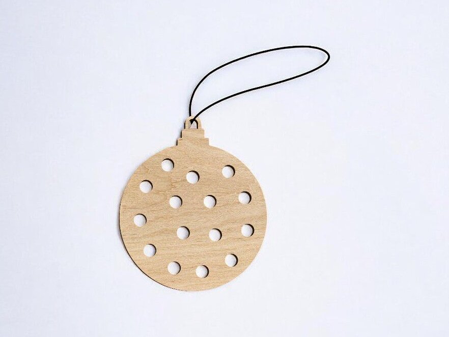 Σετ των 3 Intra απο ξύλο plywood 3mm-4mm πάχος – Χριστουγεννιάτικο μπιχλιμπίδι με μοτίβο κύκλου 25x25 cm INTRAVECTRY-MY552736