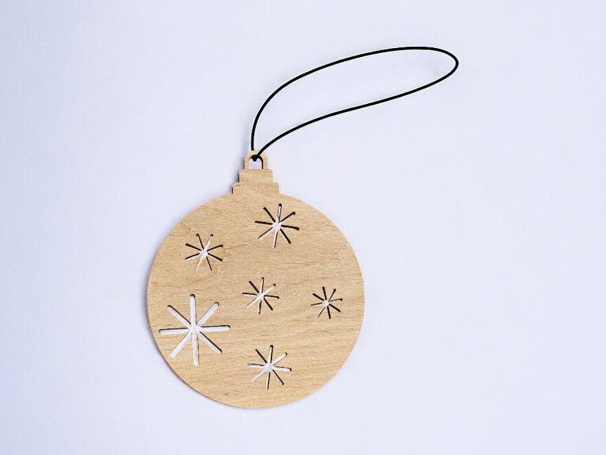 Σετ των 3 Intra απο ξύλο plywood 3mm-4mm πάχος – Χριστουγεννιάτικη μπάλα διακοπών 15x20 cm INTRAVECTRY-MY550820