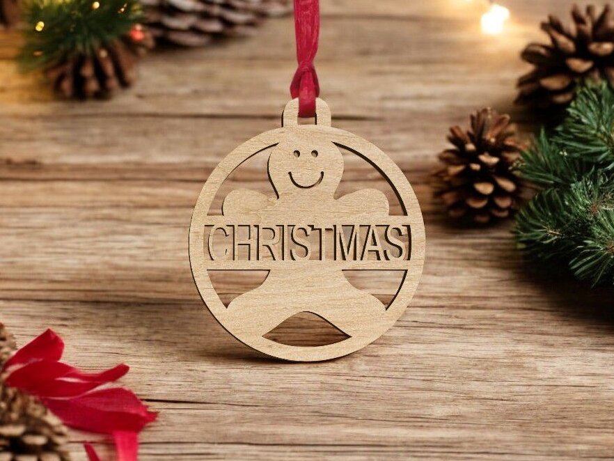 Σετ των 3 Intra απο ξύλο plywood 3mm-4mm πάχος – Εξατομικευμένο μπιχλιμπίδι Gingerbread Man 25x25 cm INTRAVECTRY-MY552749