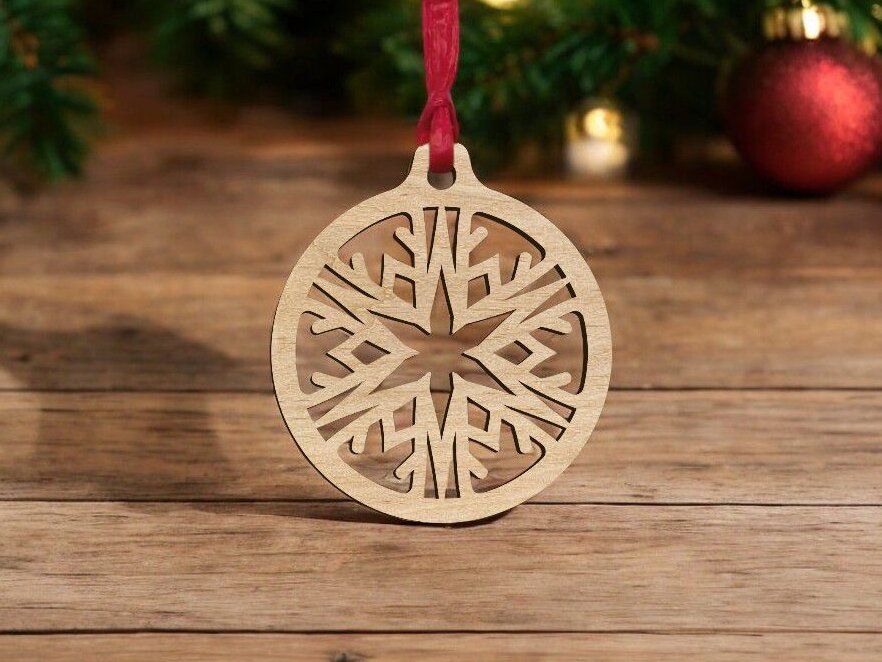 Σετ των 3 Intra απο ξύλο plywood 3mm-4mm πάχος – Μπιχλιμπίδι με νιφάδες χιονιού από κόντρα πλακέ 20x20 cm INTRAVECTRY-MY549054