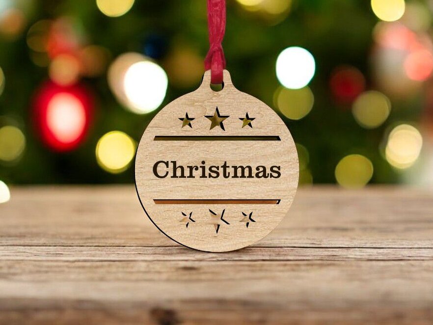 Σετ των 3 Intra απο ξύλο plywood 3mm-4mm πάχος – Εξατομικευμένο Χριστουγεννιάτικο Στολίδι με αστέρια 40x40 cm INTRAVECTRY-MY548254