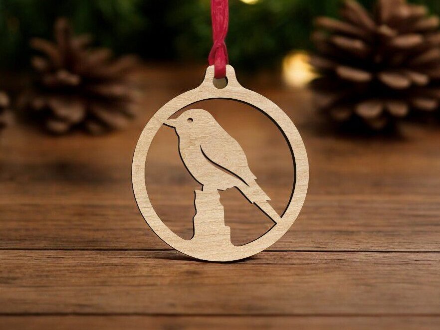 Σετ των 3 Intra απο ξύλο plywood 3mm-4mm πάχος – Χριστουγεννιάτικο μπιχλιμπίδι πουλιών 25x30 cm INTRAVECTRY-MY549072