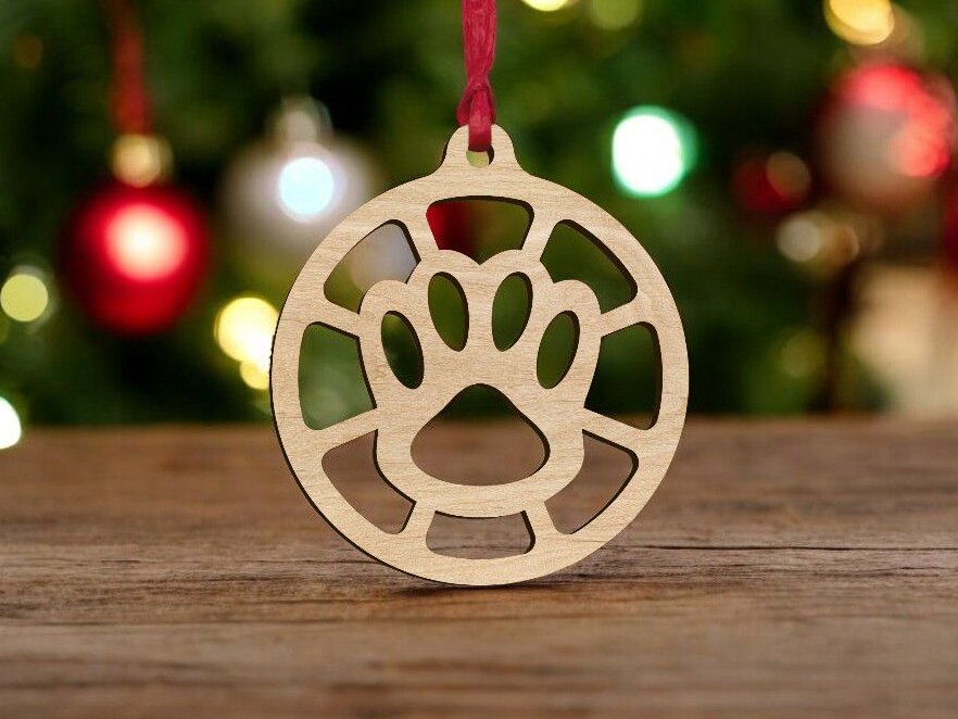 Σετ των 3 Intra απο ξύλο plywood 3mm-4mm πάχος – Μπιχλιμπίδι με στάμπα με πόδι κατοικίδιων ζώων 25x30 cm INTRAVECTRY-MY549076