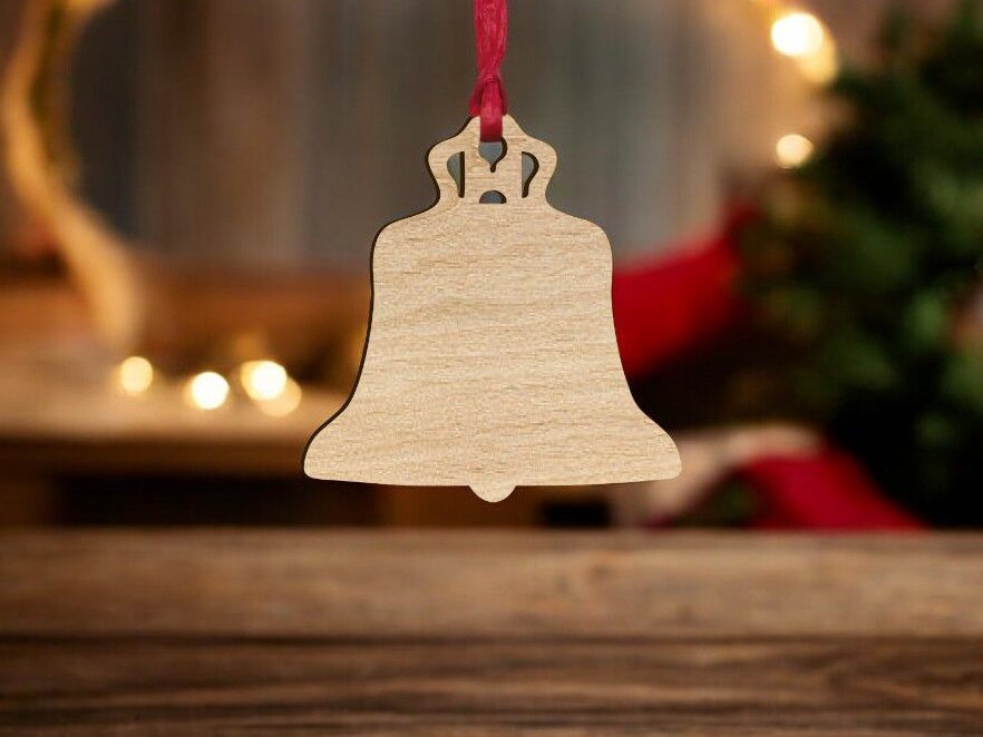 Σετ των 3 Intra απο ξύλο plywood 3mm-4mm πάχος – Χριστουγεννιάτικη διακόσμηση καμπάνας 30x30 cm INTRAVECTRY-MY545496