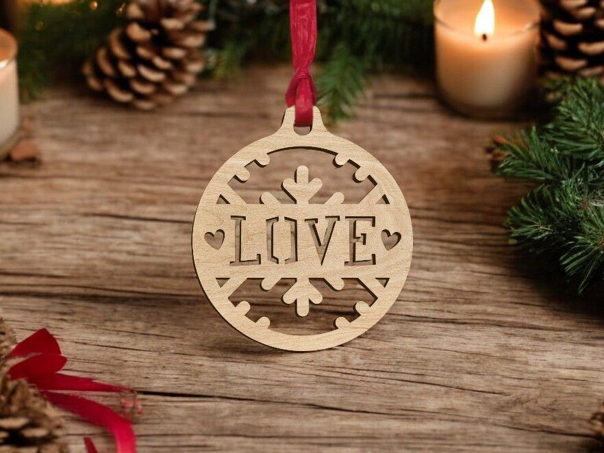 Σετ των 3 Intra απο ξύλο plywood 3mm-4mm πάχος – Στολίδι με μπάλα αγάπης 40x45 cm INTRAVECTRY-MY549107