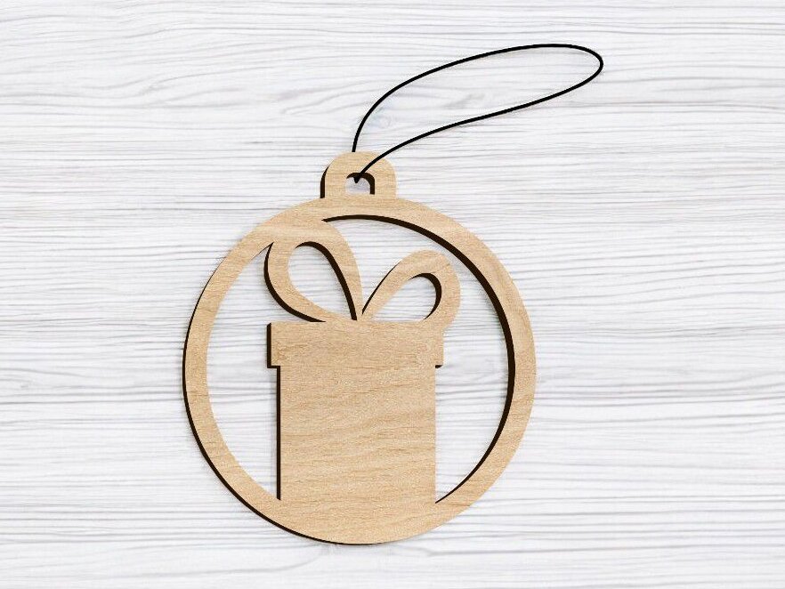 Σετ των 3 Intra απο ξύλο plywood 3mm-4mm πάχος – Κουτί δώρου Χριστουγεννιάτικη μπάλα 40x40 cm INTRAVECTRY-MY550105