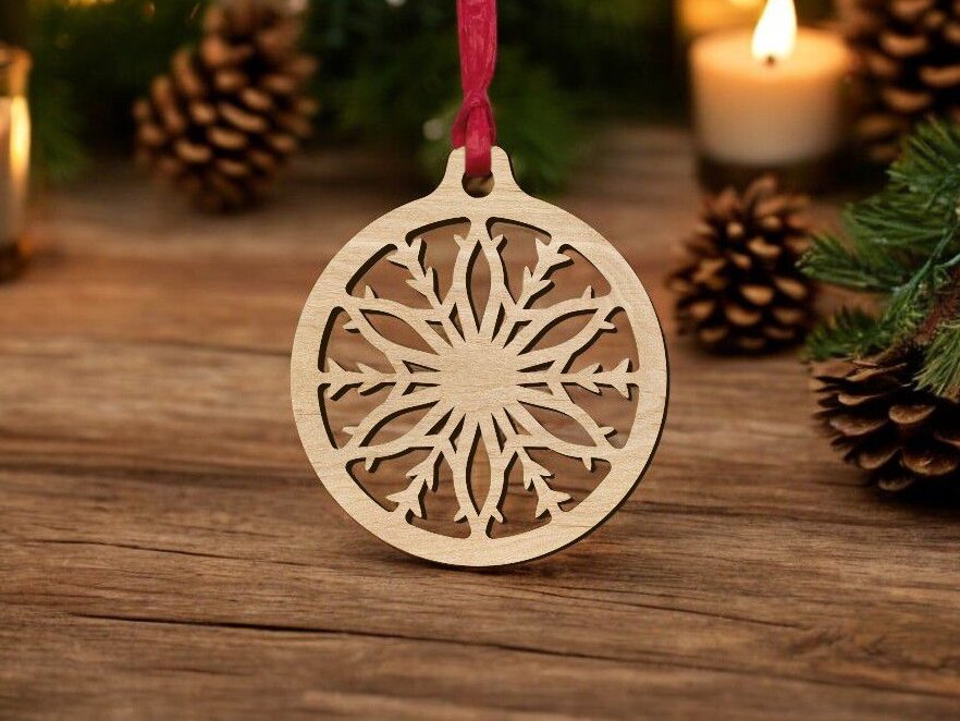 Intra απο ξύλο plywood 3mm-4mm πάχος – Μπιχλιμπίδι με νιφάδες χιονιού 45x50 cm INTRAVECTRY-MY551759