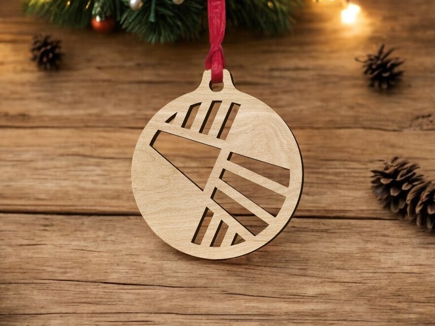 Σετ των 3 Intra απο ξύλο plywood 3mm-4mm πάχος – Χριστουγεννιάτικο στολίδι με αφηρημένο σχέδιο 40x40 cm INTRAVECTRY-MY549120