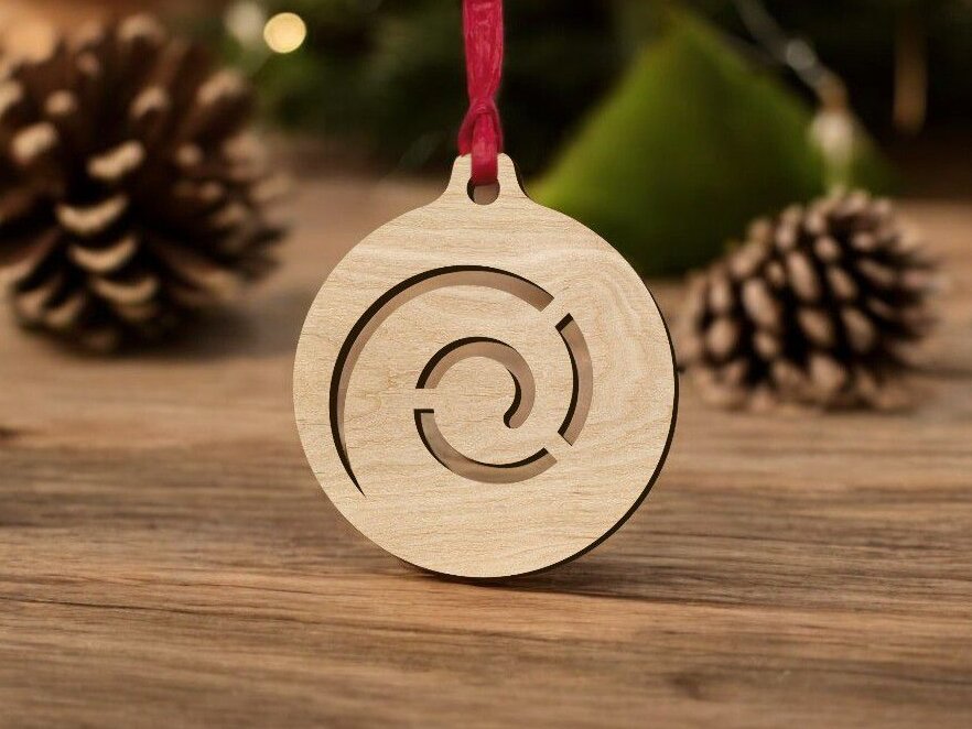 Σετ των 3 Intra απο ξύλο plywood 3mm-4mm πάχος – Σπειροειδής Χριστουγεννιάτικη Μπάλα στολίδι 35x40 cm INTRAVECTRY-MY559803