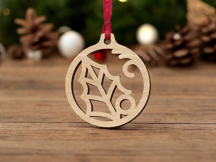 Σετ των 3 Intra απο ξύλο plywood 3mm-4mm πάχος – Χριστουγεννιάτικο μπιχλιμπίδι ξύλινο φύλλο 20x20 cm INTRAVECTRY-MY549127