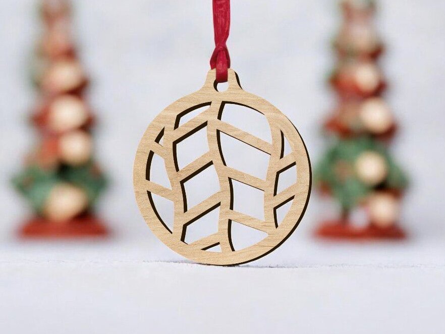 Σετ των 3 Intra απο ξύλο plywood 3mm-4mm πάχος – Χριστουγεννιάτικη Line Art Bubble 10x10 cm INTRAVECTRY-MY545542