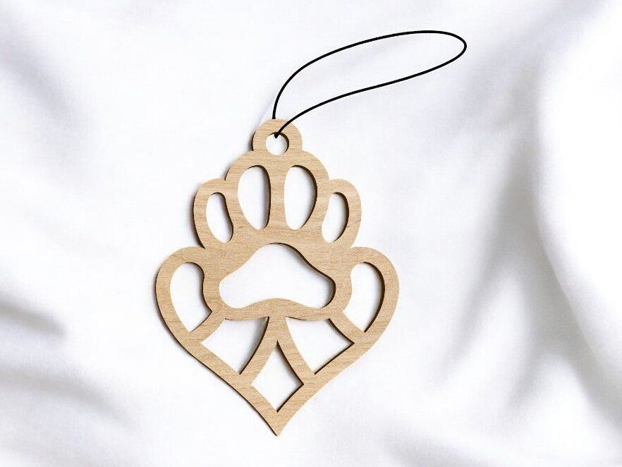 Σετ των 3 Intra απο ξύλο plywood 3mm-4mm πάχος – Πόδι στάμπα με στολίδι καρδιάς 25x25 cm INTRAVECTRY-MY552880