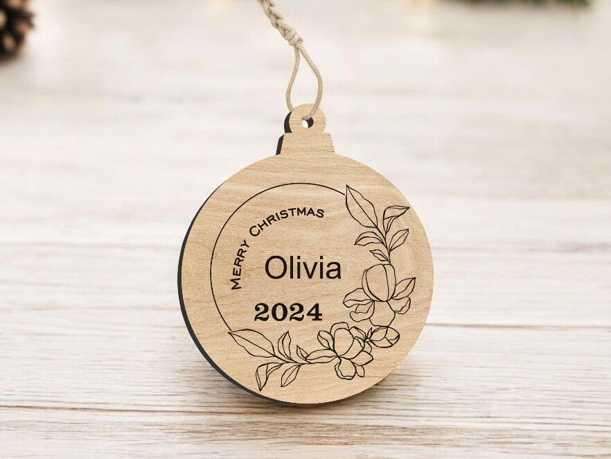 Σετ των 3 Intra απο ξύλο plywood 3mm-4mm πάχος – Εξατομικευμένο στολίδι Χριστουγεννιάτικου Δέντρου 40x40 cm INTRAVECTRY-MY551036