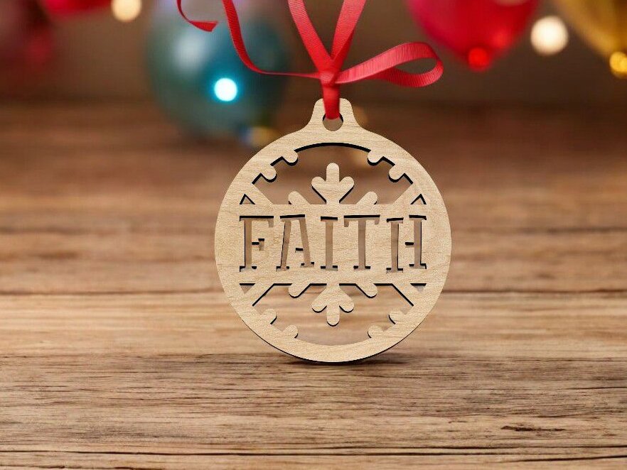 Σετ των 3 Intra απο ξύλο plywood 3mm-4mm πάχος – Χριστουγεννιάτικο στολίδι πίστης 30x30 cm INTRAVECTRY-MY551085