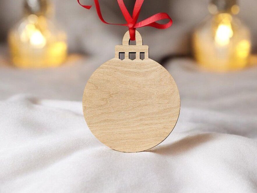 Σετ των 3 Intra απο ξύλο plywood 3mm-4mm πάχος – Κενή χριστουγεννιάτικη μπάλα στολίδι 30x30 cm INTRAVECTRY-MY550330