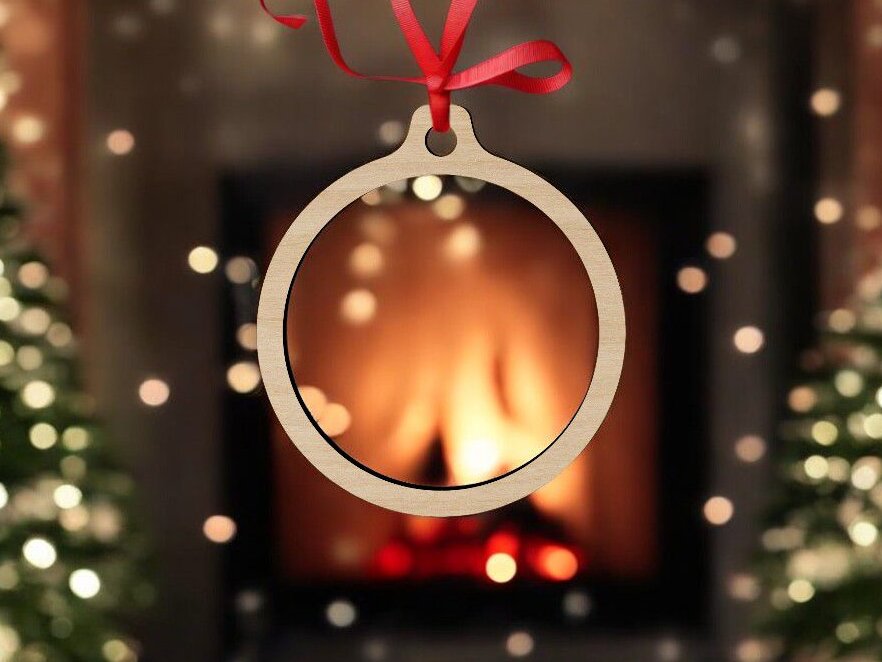 Σετ των 3 Intra απο ξύλο plywood 3mm-4mm πάχος – Στρογγυλό κούφιο χριστουγεννιάτικο στολίδι 25x25 cm INTRAVECTRY-MY550332