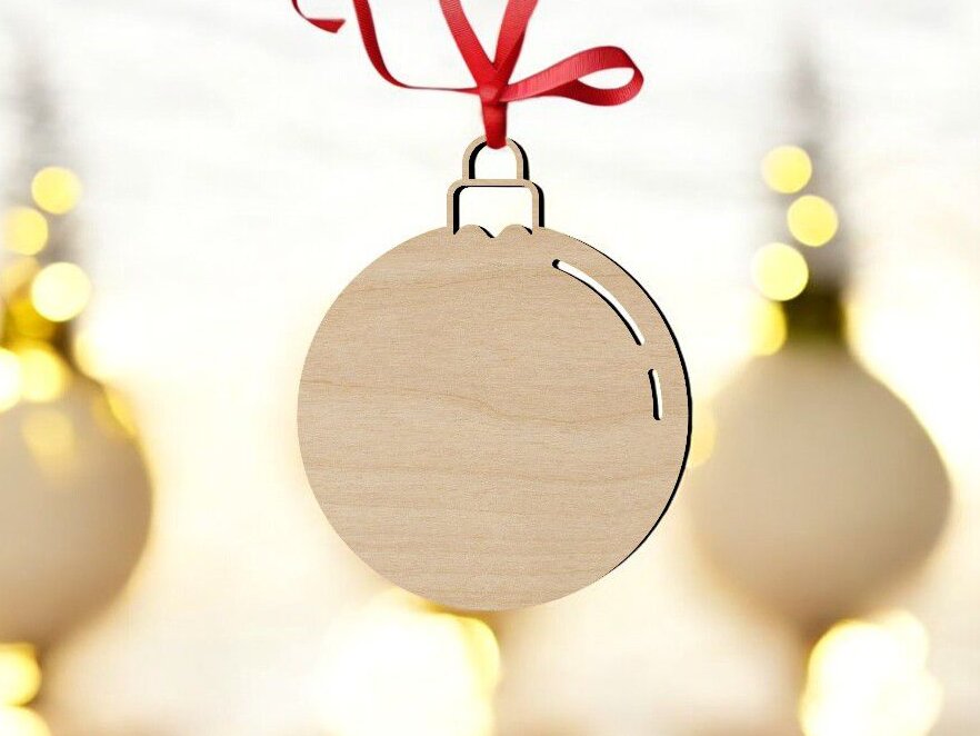 Σετ των 3 Intra απο ξύλο plywood 3mm-4mm πάχος – Στολίδι για το χριστουγεννιάτικο δέντρο με μπάλα 40x45 cm INTRAVECTRY-MY560025