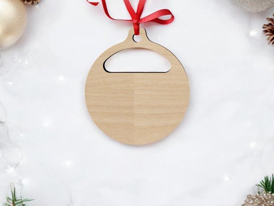 Σετ των 3 Intra απο ξύλο plywood 3mm-4mm πάχος – Χριστουγεννιάτικο στρογγυλό μπιχλιμπίδι 40x40 cm INTRAVECTRY-MY545725