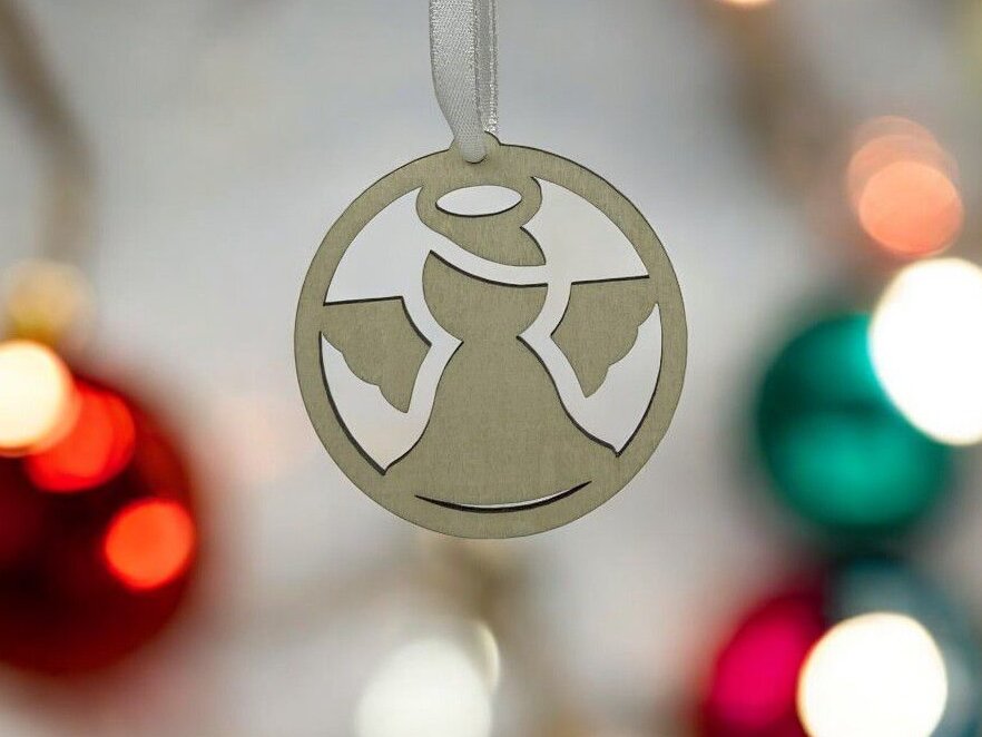 Σετ των 3 Intra απο ξύλο plywood 3mm-4mm πάχος – Χριστουγεννιάτικο μπιχλιμπίδι αγγέλου 40x45 cm INTRAVECTRY-MY550384