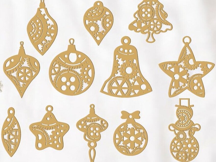 Σετ των 3 Intra απο ξύλο plywood 3mm-4mm πάχος – Κρεμαστό χριστουγεννιάτικα στολίδια 40x45 cm INTRAVECTRY-MY548591