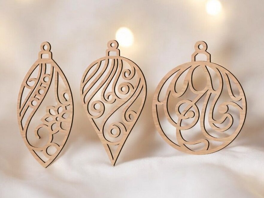 Σετ των 3 Intra απο ξύλο plywood 3mm-4mm πάχος – Ξύλινα χριστουγεννιάτικα στολίδια 25x30 cm INTRAVECTRY-MY560114