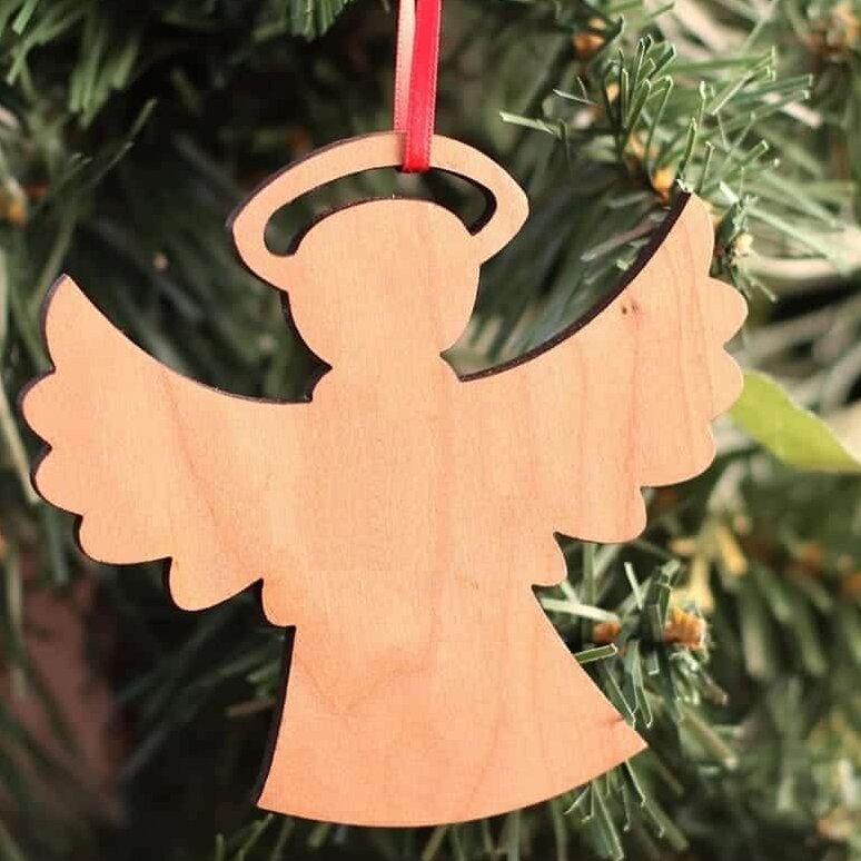 Σετ των 3 Intra απο ξύλο plywood 3mm-4mm πάχος – ξύλο με στολίδια χριστουγεννιάτικου δέντρου με ανοιχτά φτερά 50x60 cm INTRAVECTRY-MY547865