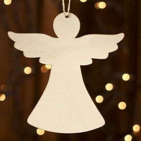 Σετ των 3 Intra απο ξύλο plywood 3mm-4mm πάχος – ξύλο χριστουγεννιάτικων στολιδιών με μοτίβο ξύλου αγγέλου 40x40 cm INTRAVECTRY-MY545778