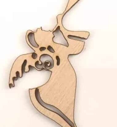 Σετ των 3 Intra απο ξύλο plywood 3mm-4mm πάχος – Ξύλινος Άγγελος με Στολίδι για Τρομπέτα 40x40 cm INTRAVECTRY-MY548699