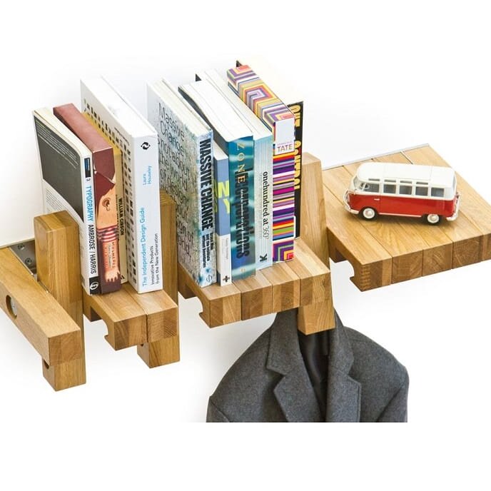 Σετ των 3 Intra απο ξύλο plywood 3mm-4mm πάχος – Πολυλειτουργικό ράφι με ξύλο κρεμάστρας 40x40 cm INTRAVECTRY-MY545819