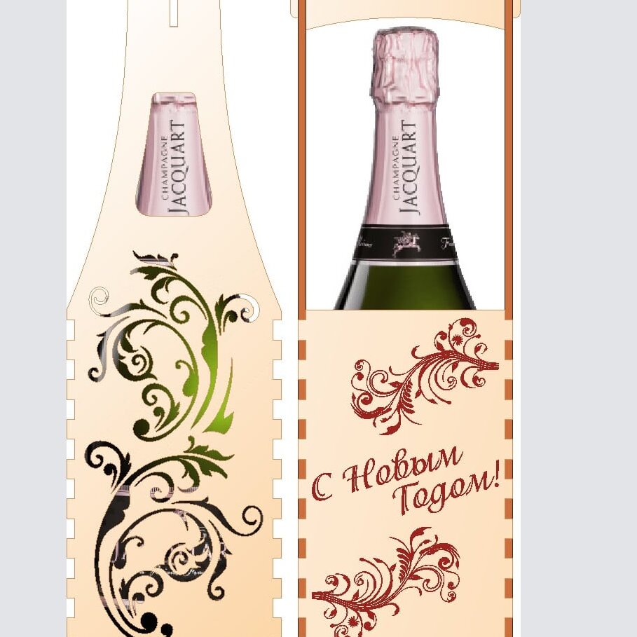 Σετ των 3 Intra απο ξύλο plywood 3mm-4mm πάχος – Κουτί μεταφοράς μονής φιάλης με φλοράλ χαρακτικό ξύλο 25x25 cm INTRAVECTRY-MY561415