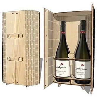 Σετ των 3 Intra απο ξύλο plywood 3mm-4mm πάχος – Συσκευασία Κουτί κρασιού δύο μπουκαλιών με λίμα ζωντανής άρθρωσης 45x50 cm INTRAVECTRY-MY561417