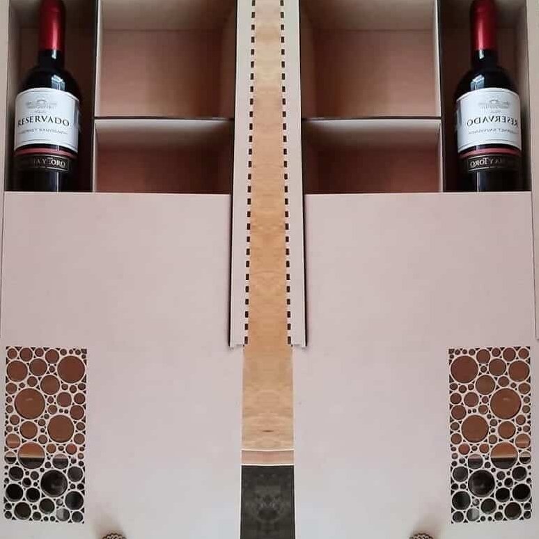 Σετ των 2 Intra απο ξύλο plywood 3mm-4mm πάχος – Slide Top Bottle Wine Bottle Bottle with Compartments File 50x60 cm INTRAVECTRY-MY545857