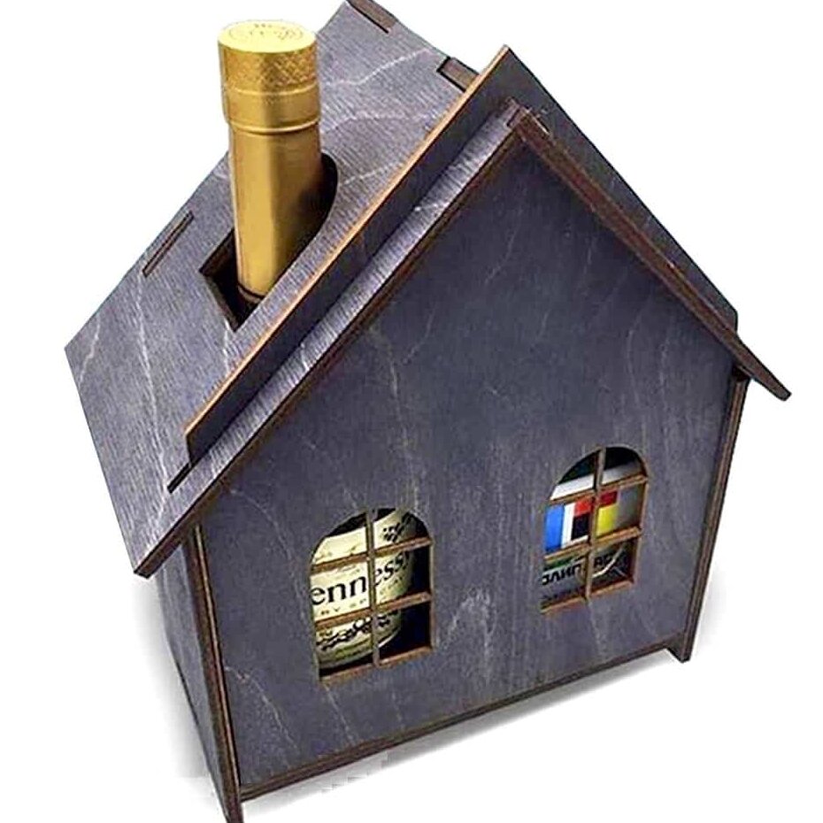 Σετ των 2 Intra απο ξύλο plywood 3mm-4mm πάχος – ξύλο Minibar House Cognac 25x30 cm INTRAVECTRY-MY545876