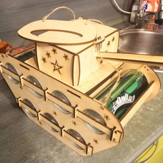 Σετ των 2 Intra απο ξύλο plywood 3mm-4mm πάχος – ξύλο δεξαμενής θήκης πέντε κουτιών μπύρας 40x40 cm INTRAVECTRY-MY545886