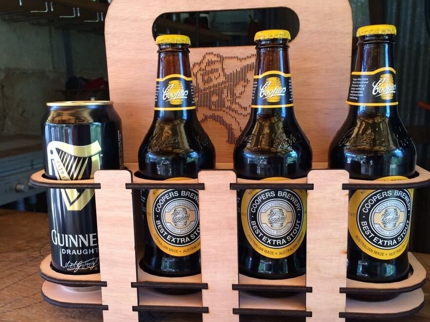 Σετ των 2 Intra απο ξύλο plywood 3mm-4mm πάχος – 8 Pack Wood Beer Caddy 30x30 cm INTRAVECTRY-MY545903