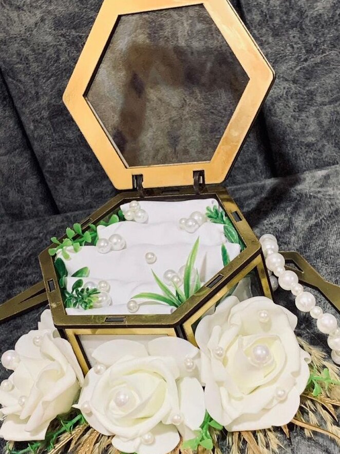 Intra απο ξύλο plywood 3mm-4mm πάχος – Πακέτο με ακρυλικό δαχτυλίδι αρραβώνων 12x15 cm INTRAVECTRY-MY553938