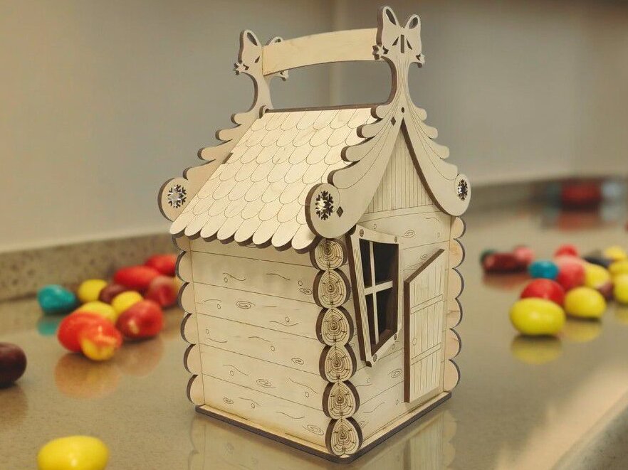 Σετ των 3 Intra απο ξύλο plywood 3mm-4mm πάχος – Ξύλινο χριστουγεννιάτικο κουτί μπισκότων 15x20 cm INTRAVECTRY-MY548623