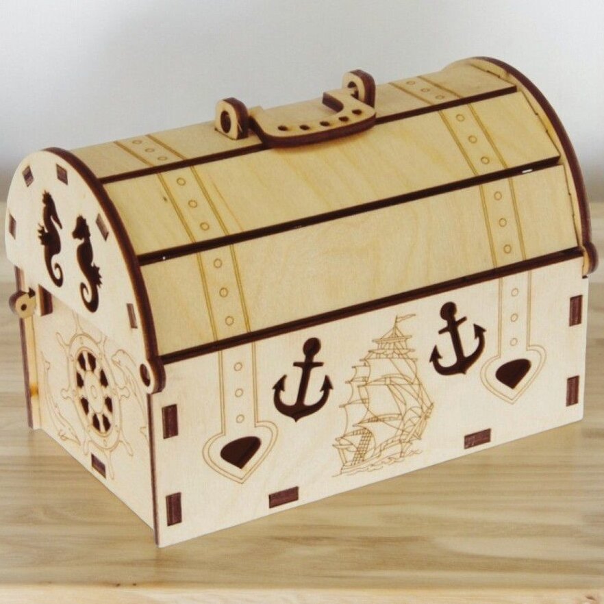 Intra απο ξύλο plywood 3mm-4mm πάχος – Ρηχό κιβώτιο στήθους με λαβή 20x20 cm INTRAVECTRY-MY545997