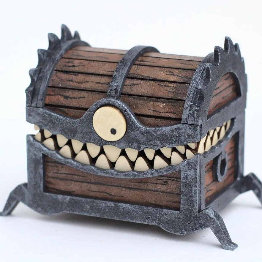 Σετ των 3 Intra απο ξύλο plywood 3mm-4mm πάχος – ξύλο Monster Treasure Chest Halloween Box 12x15 cm INTRAVECTRY-MY547720